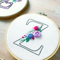 Load image into Gallery viewer, Hand embroidery with initials and flowers