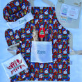 Load image into Gallery viewer, Personalised Christmas baking kit for kids with apron, hat and tools