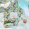 Load image into Gallery viewer, Personalised baking kit for kids with apron chef hat and engraved spatula and rolling pin