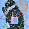 Load image into Gallery viewer, Christmas baking set in Special Delivery fabric with vintage vans
