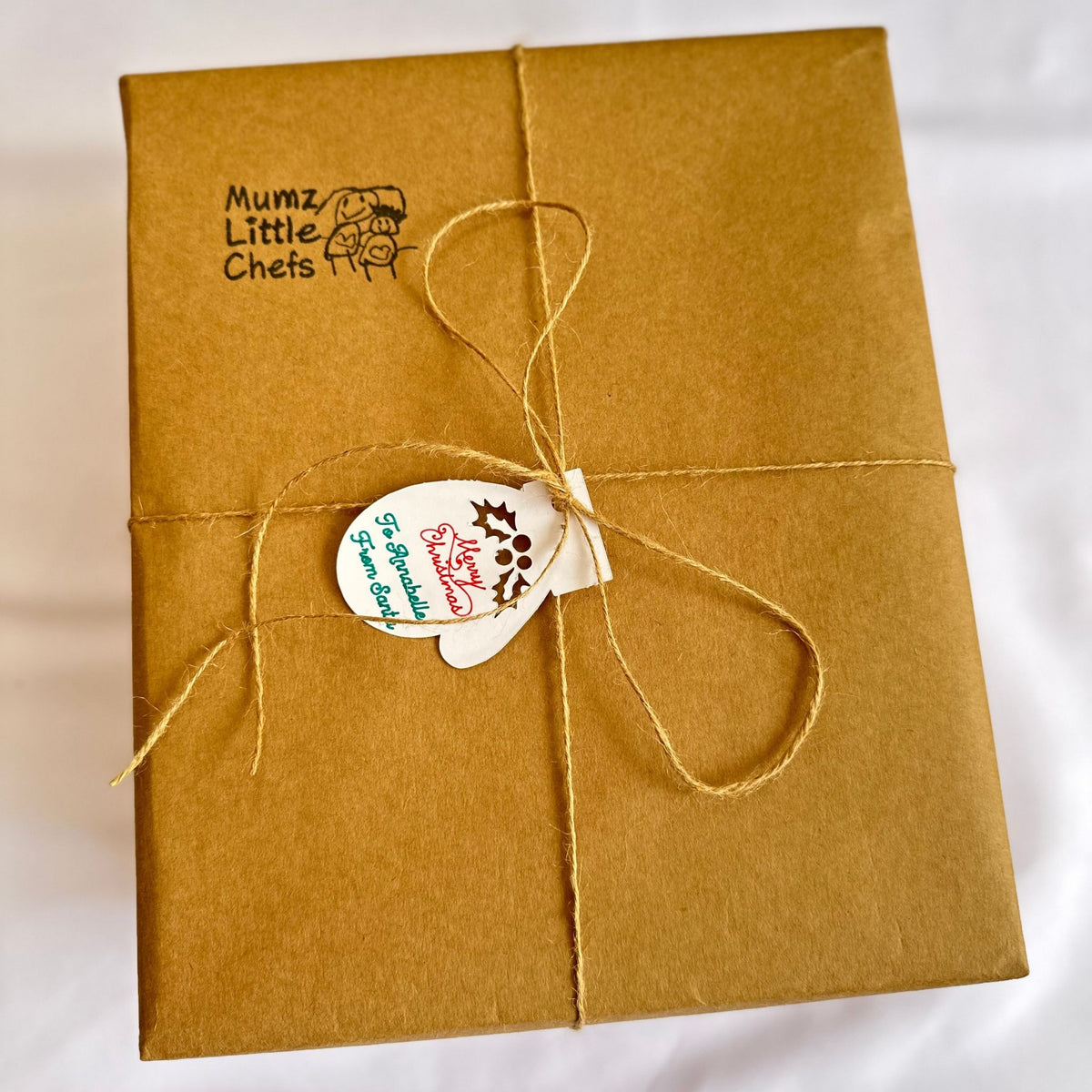 Christmas gift packaging with a personalised message