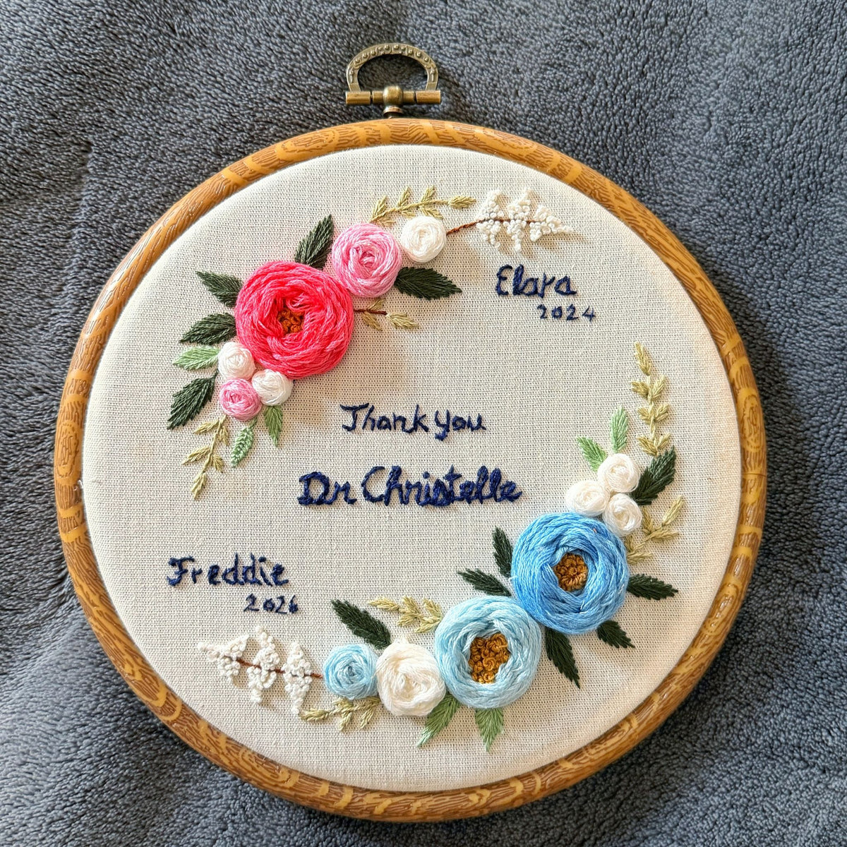 Floral hand embroidery handmade