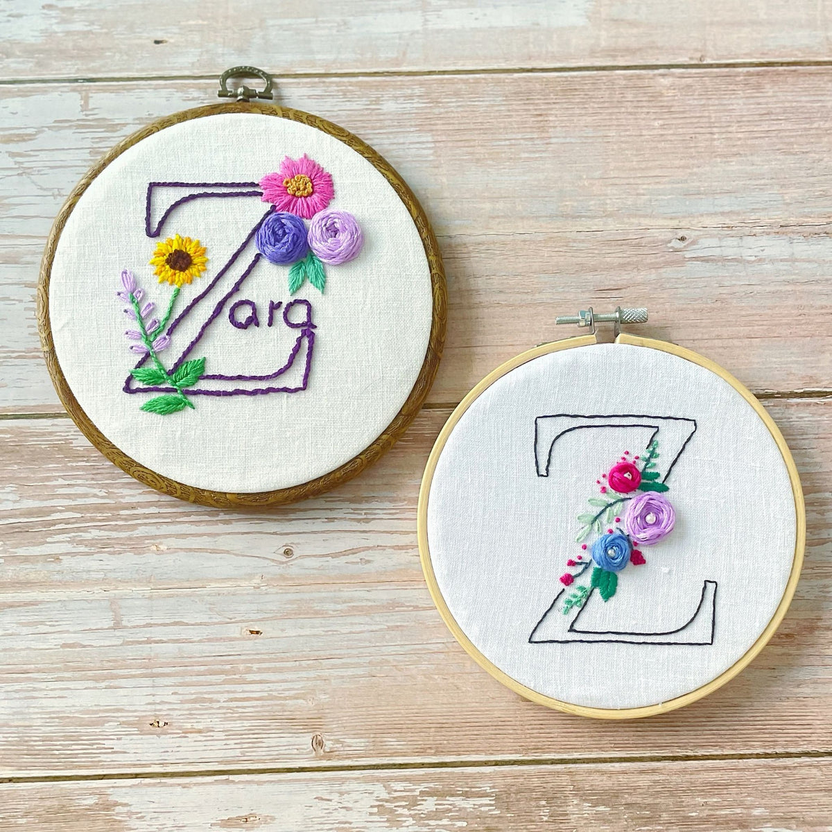 Handmade embroidery name