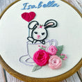 Load image into Gallery viewer, Hand embroidery bunny with name

