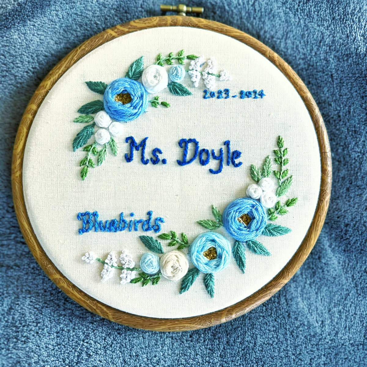 Hand embroidery teacher gift