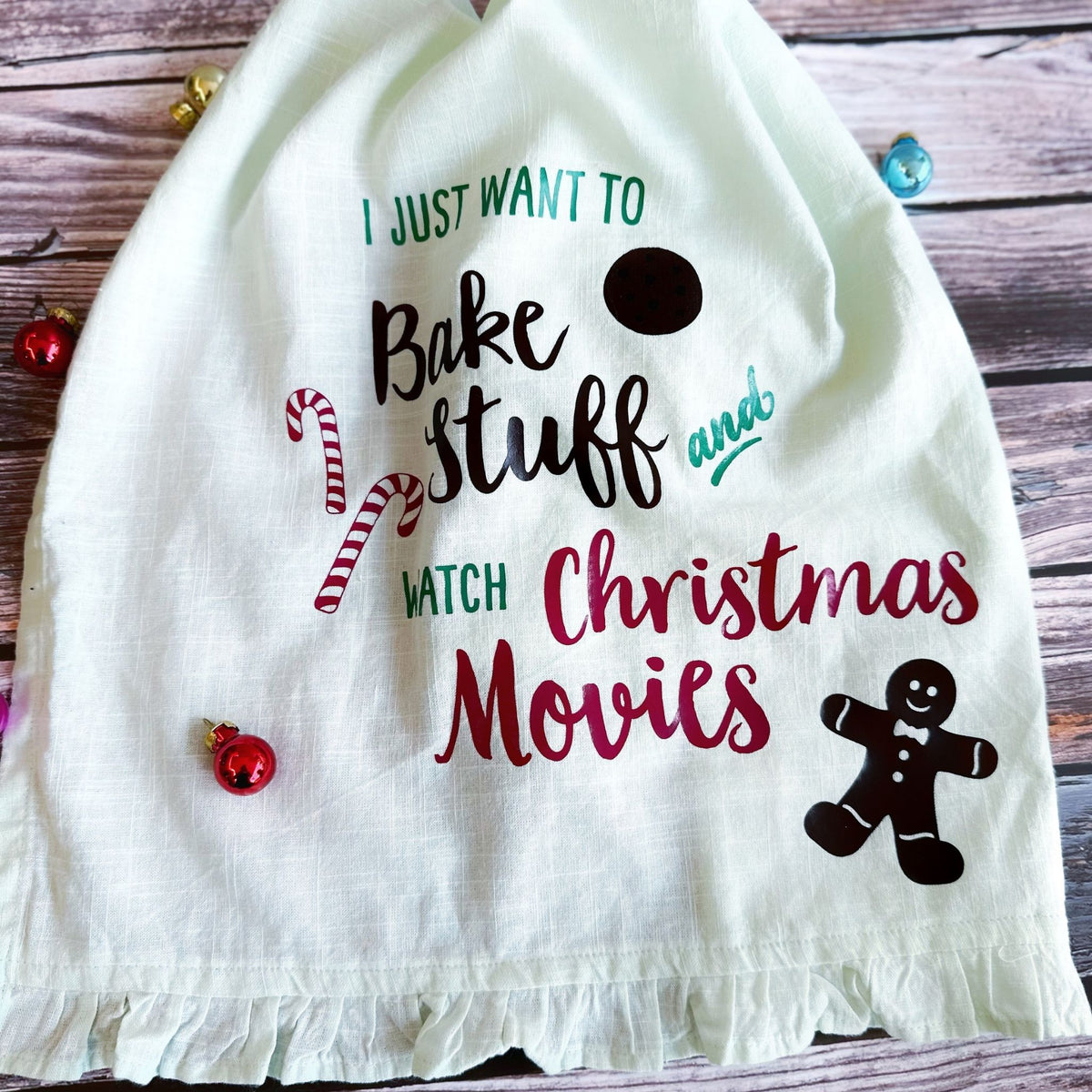 Gingerbread personalised tea towel Christmas 